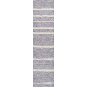 Bande Distressed Ticking Stripe Machine-washable Area Rug